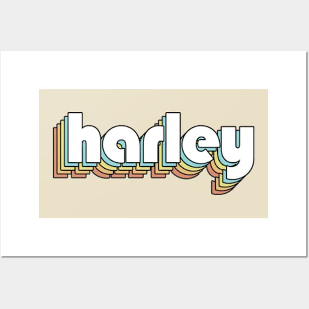 Harley - Retro Rainbow Typography Faded Style Wall Art by Paxnotods